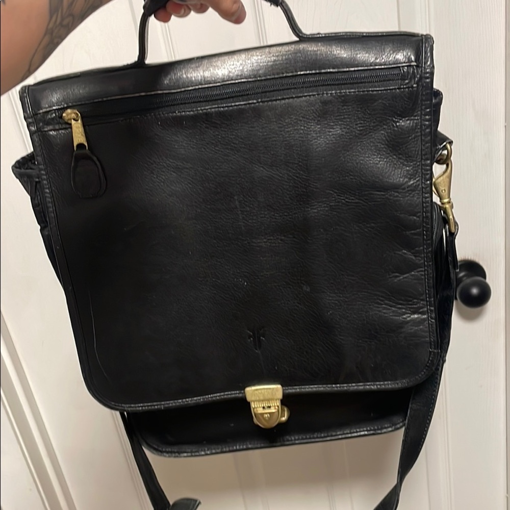Vintage Frye Black Leather Bag - Picture 4 of 7